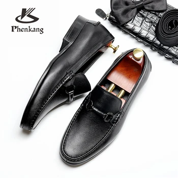 Muži pravej kože prízvukom Business Svadobné hostiny, topánky mens príležitostných bytov vintage topánky ručne vyrábané oxford topánky pre mužov 2020