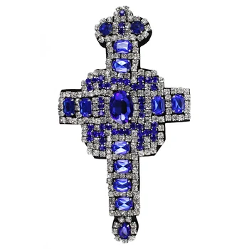 5pieces Korálkové Diamond Drahokamu Kríž Škvrny Crystal Odznaky na Odevy Taška Škvrny DIY Šitie Príslušenstvo TH1081