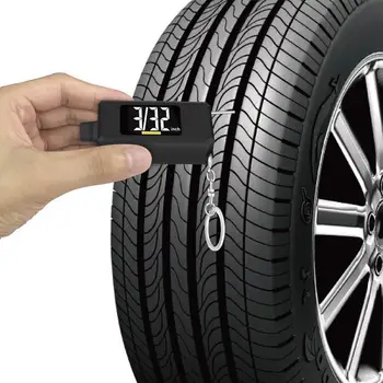 Tlaku v pneumatikách Rozchod a Hĺbku Dezénu ukazovateľ 2-v-1 pre Digitálne Pneumatiky Rozchod s Kľúčovými Reťaze pre osobné Automobily, SUV, Nákladné automobily a Väčšina Vozidiel