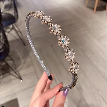 2020 Nové Dievčatá Lesklé Luxusné Drahokamu Vlasy Kapely Diamond Vlasy Hoop dámskej Módy Hai Príslušenstvo Crystal Čelenky Ozdoby