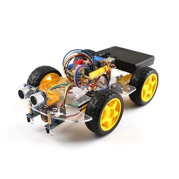 4WD Robot do Auta pre Arduino UNO R3 Smart Projektu KMEŇOVÝCH Hračky pre Deti DIY Ultrazvukové prekážkou vyhýbanie Sledovať diaľkové ovládanie
