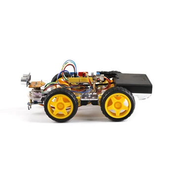 4WD Robot do Auta pre Arduino UNO R3 Smart Projektu KMEŇOVÝCH Hračky pre Deti DIY Ultrazvukové prekážkou vyhýbanie Sledovať diaľkové ovládanie