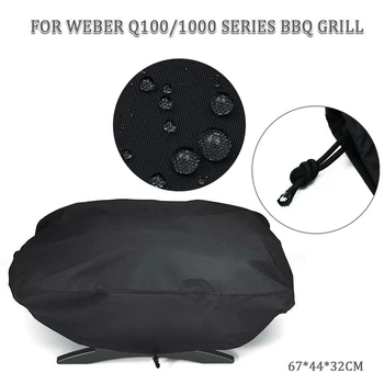 Prachotesný BBQ Gril Chránič Rainproof Slnečná Ochrana pre Weber 7110 Q100 1000 Series BBQ Gril