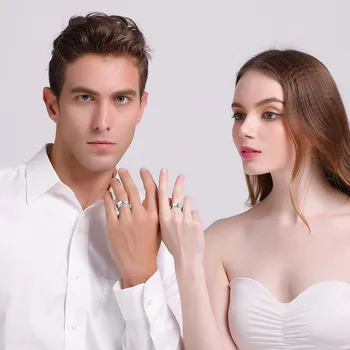 Modyle 2020 Snubné Prstene pre Ženy, Mužov Anillos Strieborná Farba Kubický Zirkón Sľub Prst Šperky