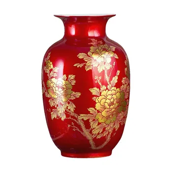 Nový Čínsky Štýl, Váza Jingdezhen Klasická Porcelánu, Kryštálu, Glazúra Kvetinové Vázy Domov Dekor Ručné Svieti Famille Rose Vázy