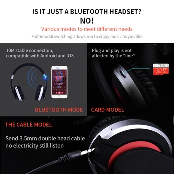 Bezdrôtové Slúchadlá Bluetooth Headset Skladacie Stereo Bass Herné Slúchadlá S Mikrofónom Podpora TF Kariet Pre Mobilný Telefón
