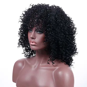 HOUYAN Čierne ženy Brazílsky krátke kučeravé vlasy parochňa s prirodzenú čiernu farbu a rany syntetické bob kučeravé parochňu