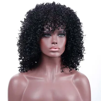 HOUYAN Čierne ženy Brazílsky krátke kučeravé vlasy parochňa s prirodzenú čiernu farbu a rany syntetické bob kučeravé parochňu