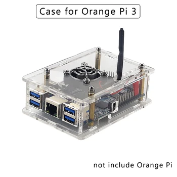Akryl Prípade pre Orange Pi 3 Transparentné Shell Box / Chladiaci Ventilátor kompatibilný pre Orange Pi 3