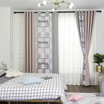 Luxusné Nordic Záclony Obývacia Izba, Spálňa Bezproblémové Spájanie Svetlo-Blokovanie Okno Odtiene Minimalistický Americký Plávajúce Záclony