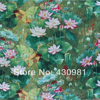 100*obliečky bavlna 140 cm materiál pre šaty green lotus opony tissu tecido etnických textílie
