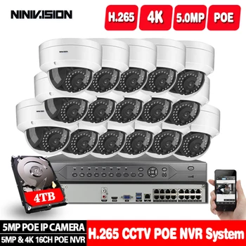 H. 265+ 16CH 4K 8MP POE NVR Auta CCTV kamerový Systém AI Ultra HD 5MP Vonkajšie Nepremokavé Bezpečnostná IP Kamera kamerový Set