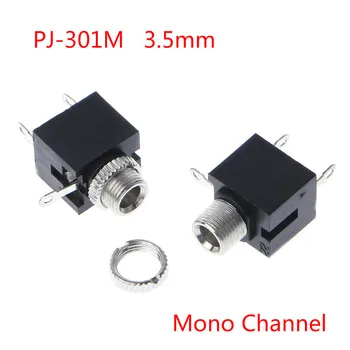 50Pcs 3,5 mm Samica Audio Konektor 3 Pin DIP Slúchadlá Jack Zásuvka Mono Kanál, PJ-301M PJ301M