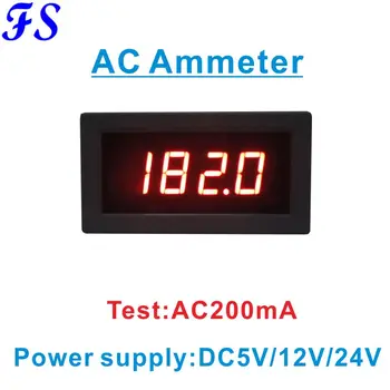 AC 200mA Digitálne Aktuálne Meter AC Ammeter STRIEDAVÝ Prúd Monitor Amp Panel Meter AC Amperer Meter Napájania DC 5V 12V 24V LED 0.56 Palec