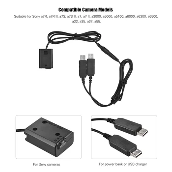 Andoer Dual USB Power Kit AC Adaptér Nahradenie NP-FW50 DC Spojka Figuríny Batéria Plne Dekódované pre Sony série Fotoaparát