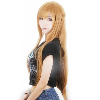 Anime Sword Art Online Yuuki Asuna Parochne SAO Yuki Asuna Orange Syntetické Vlasy Perucas Cosplay Parochňu + Parochňu Spp