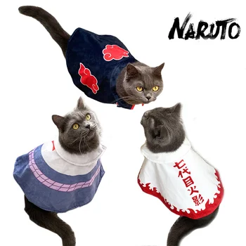 Anime NARUTO Akatsuki Coats Cape pre Mačky Uchiha Itachi Pet Oblečenie Zvieratá Kostým Psov Cosplay Kostým