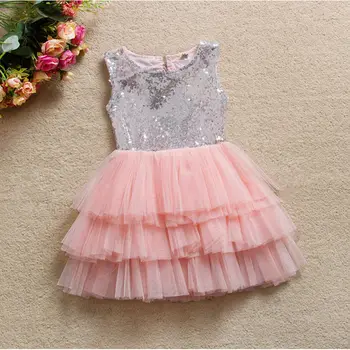 Dievčatá šaty 2020 letné módy sequin luk šaty roztomilé dievčatá balet tutu šaty 2-6 rokov dievča oblečenie