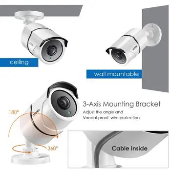 ZOSI 4K Extrémne HD Bezpečnostné Kamery-8.0 MP Nepremokavé TVI Bullet CCTV bnc Kamera pre sledovanie Systému Home Office Pomocou