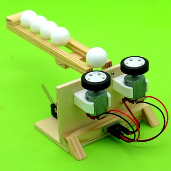 DIY loptu launcher deti veda experiment auta montáž elektrických model detí vynález, učebné pomôcky, hračky, darčeky