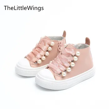 Jar, Jeseň nové deti topánky školy ideálny Nit pearl dizajn dievčatá princezná topánky Super mäkké a komfortných 1-6 rokov