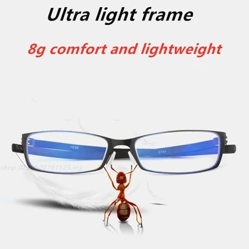 Okuliare na čítanie ultra-light anti-modrá prenosný HD v starších mužov a žien, anti-únava staré svetelné okuliare