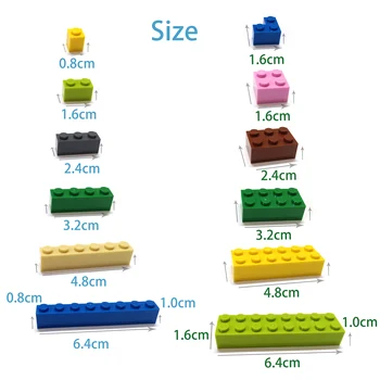 15PCS/veľa DIY Stavebné Bloky Tenké Údaje Tehly 4x8 Bodky Vzdelávacie Kreatívne Hračky pre Deti Veľkosti Kompatibilné S lego