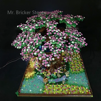 Nápady Dom na Strome Modelu Dvoch Farbách Listy s Kvetinové Sady 3117pcs Stavebné kamene, Tehly Hračka Chirstmas Dary