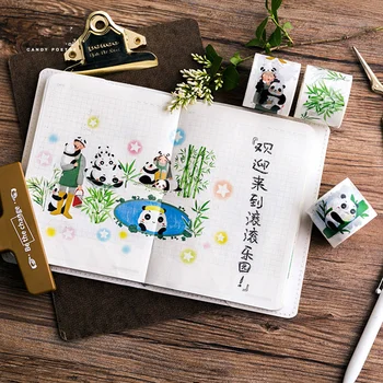 4 ks Číny Panda papier washi pásky nastaviť Dekorácie maskovacia páska notebook nálepky Deti darček Písacie potreby položky školské potreby F475