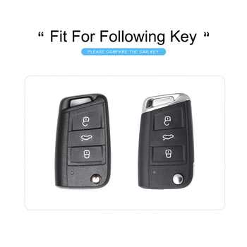 KUKAKEY 6 Farieb TPU Kľúča Vozidla Pokrytie Prípad Pre Volkswagen VW Golf 7 GLAXAY R MK7 Tiguan Kľúč, Taška Shell Držiteľ Vozidla Keyrings keychain