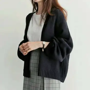 2020 Jeseň/zima kórejské Oblečenie pre Ženy Nový Elegantný Štýl Lenivý Voľné Krátke Sveter Kabát Žien Pletený Sveter