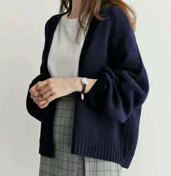 2020 Jeseň/zima kórejské Oblečenie pre Ženy Nový Elegantný Štýl Lenivý Voľné Krátke Sveter Kabát Žien Pletený Sveter