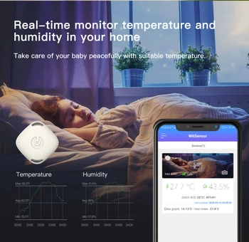 Vzduch detektor Bezdrôtový Teplomer Bluetooth Vlhkomer Pre Android / IOS Krytá Vonkajšia Teplota Vlhkosť Meter Alarm
