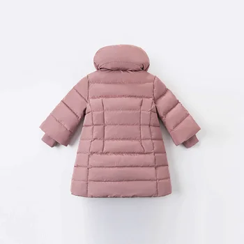 DKH15155 dave bella zimné dievčatká 5Y-13Y módne pevné dole kabát deti 90% biele kačacie nadol čalúnená deti bunda