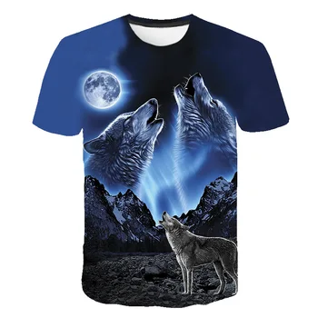 Vlk t-shirt 3D Vytlačené Mužov tričko Populárne Letné Ženy, krásne Harajuku Tlač Zvierat T Vtipné Tričko Krátky Rukáv Bežné Topy