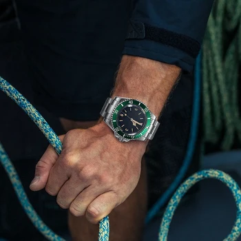 40 mm voľný čas luxusné retro pánske automatické hodinky púzdro z nerezovej ocele mechanického pohybu svetelný ukazovateľ-hliníkový rám