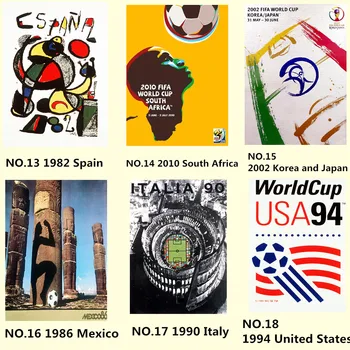 Celý Set World Cup Plagáty Ošumelé Elegantný Retro Kraft Papier Pre Atramentové Tlačiarne, Tlač Umenie Futbal Futbal Milovníkov Kolekcia Dary