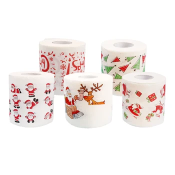 Vysoko Kvalitné Vianočné Vzor Toaletný Papier Santa Claus Vaňa Toaletný Papier, Vianočné DIY Dekorácie Dodávky Pre Domácnosti