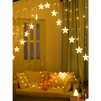 ZPAA 3M Vianočné Osvetlenie 220V Romantické Rozprávky Star LED Záves String Osvetlenie pre Domácnosti, Spálne, Svadobný Veniec Party Dekorácie
