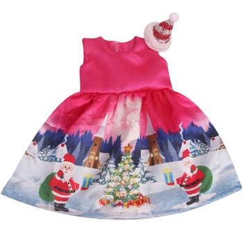 18-Palcové American Doll Dievčatá Oblečenie, Vianočné Snowflake Šaty+Klobúk Novorodenca Sukne, Detské Hračky, Príslušenstvo fit 43 Cm Chlapec bábika c822
