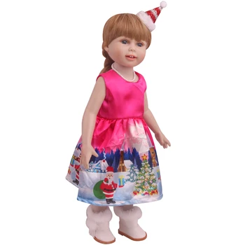 18-Palcové American Doll Dievčatá Oblečenie, Vianočné Snowflake Šaty+Klobúk Novorodenca Sukne, Detské Hračky, Príslušenstvo fit 43 Cm Chlapec bábika c822