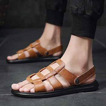 Mens Sandále Lete originálne Kožené Sandále Mužov Návrhár Obuvi Mužov Outdoorové Sandále, Topánky Mužov Zapatos De Hombre Erkek Ayakkabi