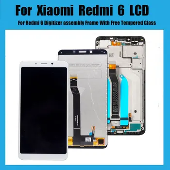 5.45 palcový LCD displej Pre Xiao Redmi 6A dotykový displej Pre Redmi 6 Digitalizátorom. montáž Rámu S voľným Tvrdené Sklo