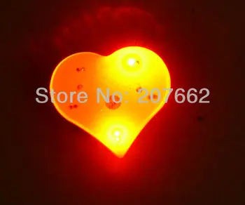 25pcs/veľa Srdce tvar Blikajúce LED Svetlo, Až Odznak/Brošňa Kolíky Valentína darček