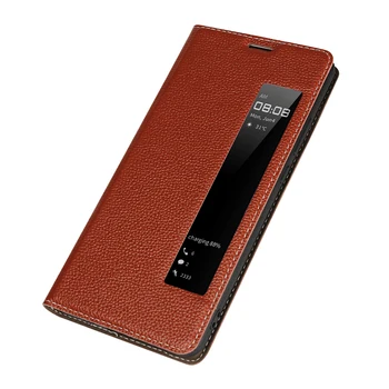 Originálne Kožené puzdro pre Huawei Mate 10 Pro, Ultra-Tenký ochranný kryt závesu retro obchodného prípadu coque Luxus