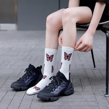 3 Páry/set New Butterfly Ponožky Ženy Streetwear Harajuku Posádky Ženy Ponožky Módne EÚ Veľkosť 35-40 Dropshipping Dodanie