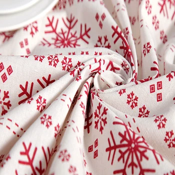 Prispôsobiteľné Bielizeň Bavlna Obrus Červený snehové Vločky Vianočný obrus na Svadobné Hostiny, Umývateľný Tabuľka Kryt Textil