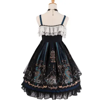Božiu Spásu ~ Gotický Vytlačené Lolita JSK Šaty od YLF