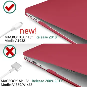 Najnovšie Matný Víno Červenej Farby Notebook Prípad pre Macbook Retina Pro Air 13