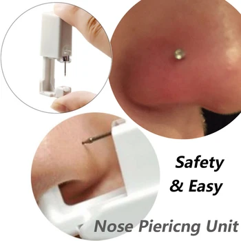 Jednorazové Nose Piercing Jednotiek CZ Kryštálmi Stud Nose Krúžok v Uchu Helix Stud Piercing Zbraň Auta Nástroje Piercing Šperkov